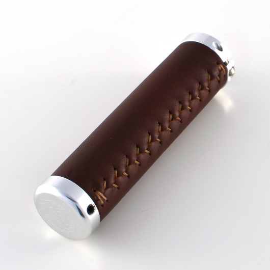 Lock-on Leather Grips Brown